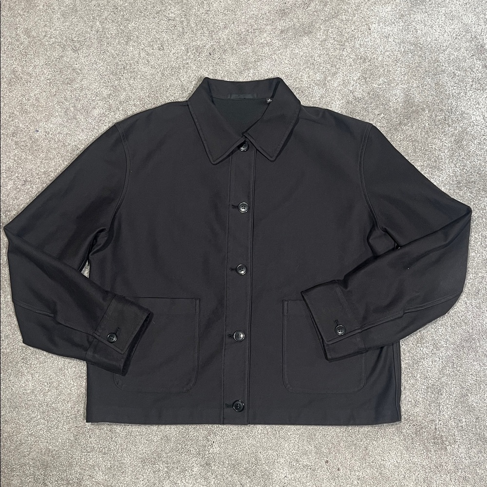 Uniqlo Jersey Relaxed Jacket Oversized Black Size Medium - Picture 2 of 6
